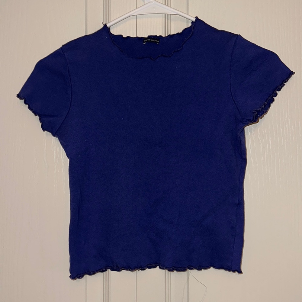 Brandy Melville Lettuce Trim Purple Crop Top